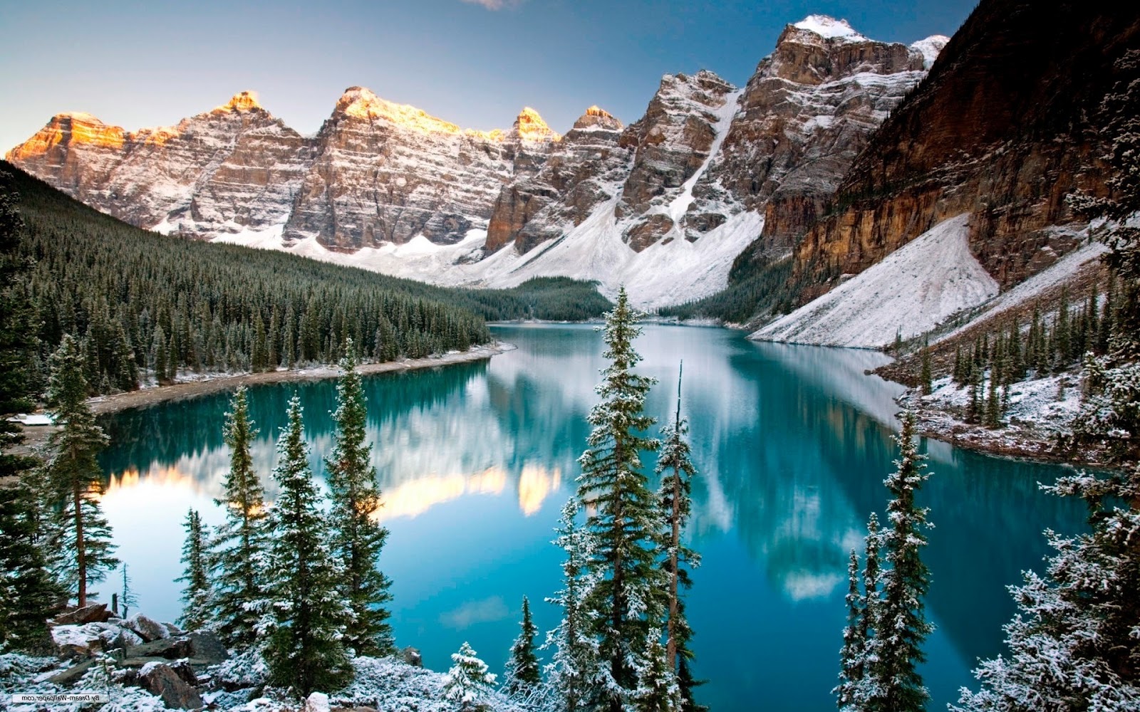 Winter Mountain Lake Windows 8 Wallpaper